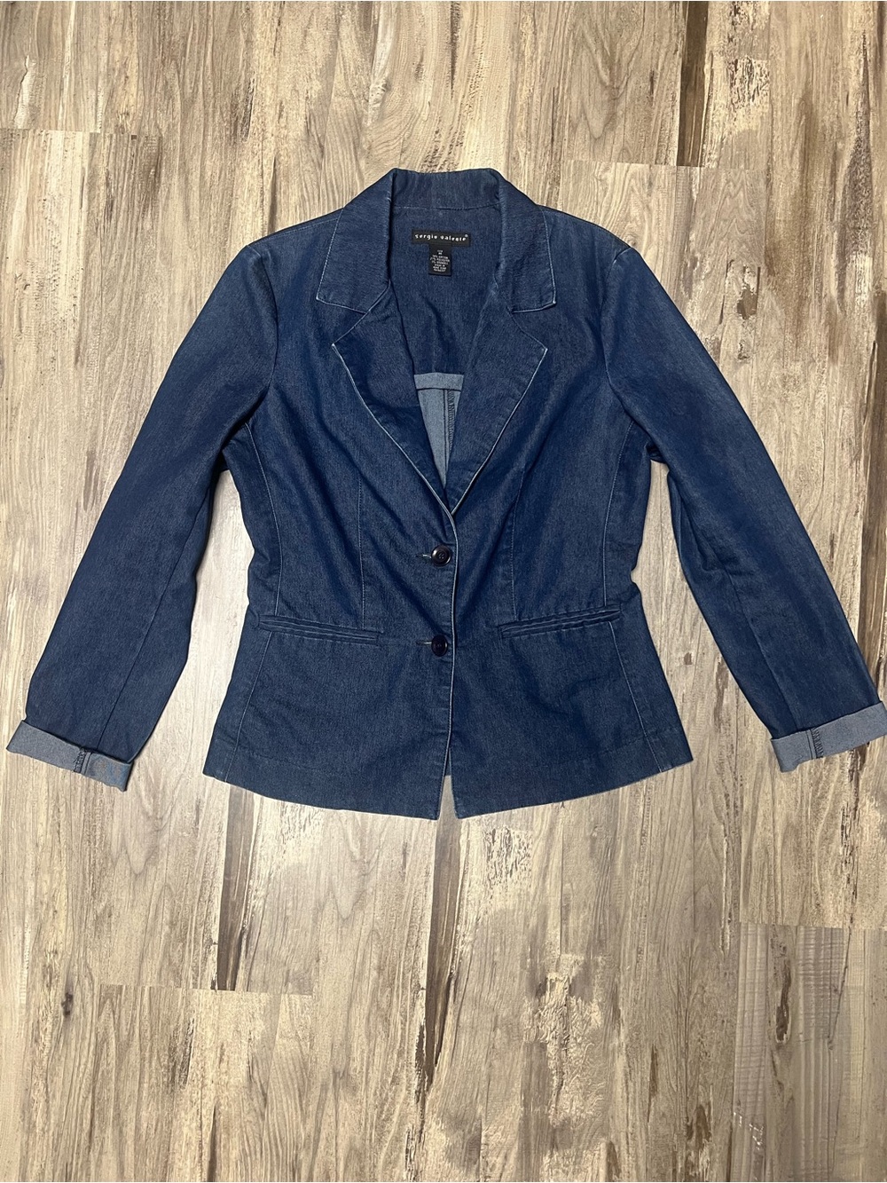 Vintage Sergio Valente Denim Blazer Jacket Dark Wash M